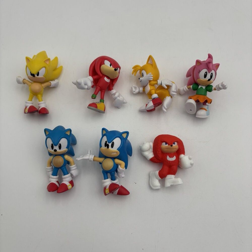 JAKKS Pacific Sonic Hedgehog 2.5 Figures Lot 7 Sonic Tails Amy Knuckles Super